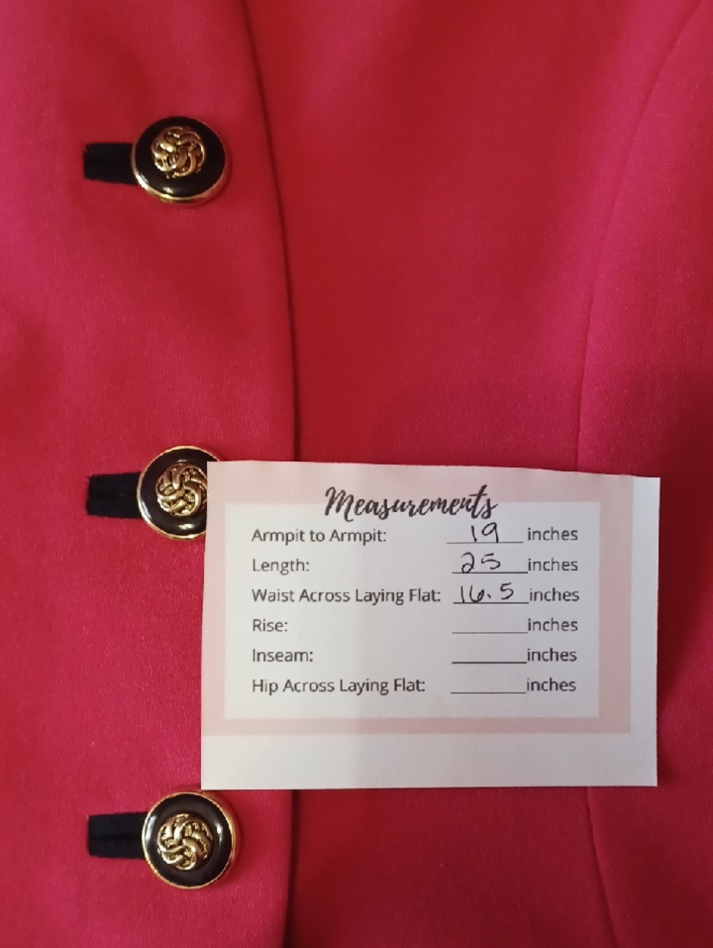 Petite Sophisticate Hot Pink Power Dressing Blazer Contrast Black Cuffs 80s Glam - Picture 14 of 14